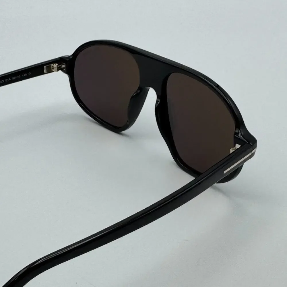 Tom Ford Sunglasses Erol TF1178 01A Black Aviator Frame Gray Lens 58-16-145 New